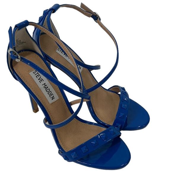 STEVE MADDEN Blue Studded Heel SZ 6 - Picture 1 of 12